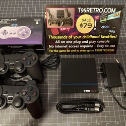 T95 Retro Video Game Console NEW Thousands of classic video games! Nintendo, Sega, PS1, Dreamcast, MAME and more! 100% plug and play