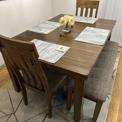 Ashley Flaybern Rectangular Extension Dining Table Set – 6 Piece