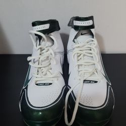 America Football White& Green  High Top