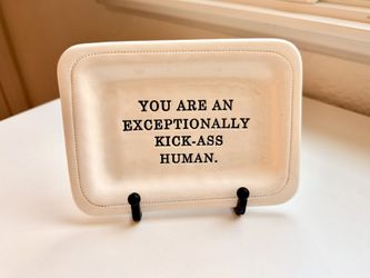 Porcelain Quote Dish with Stand