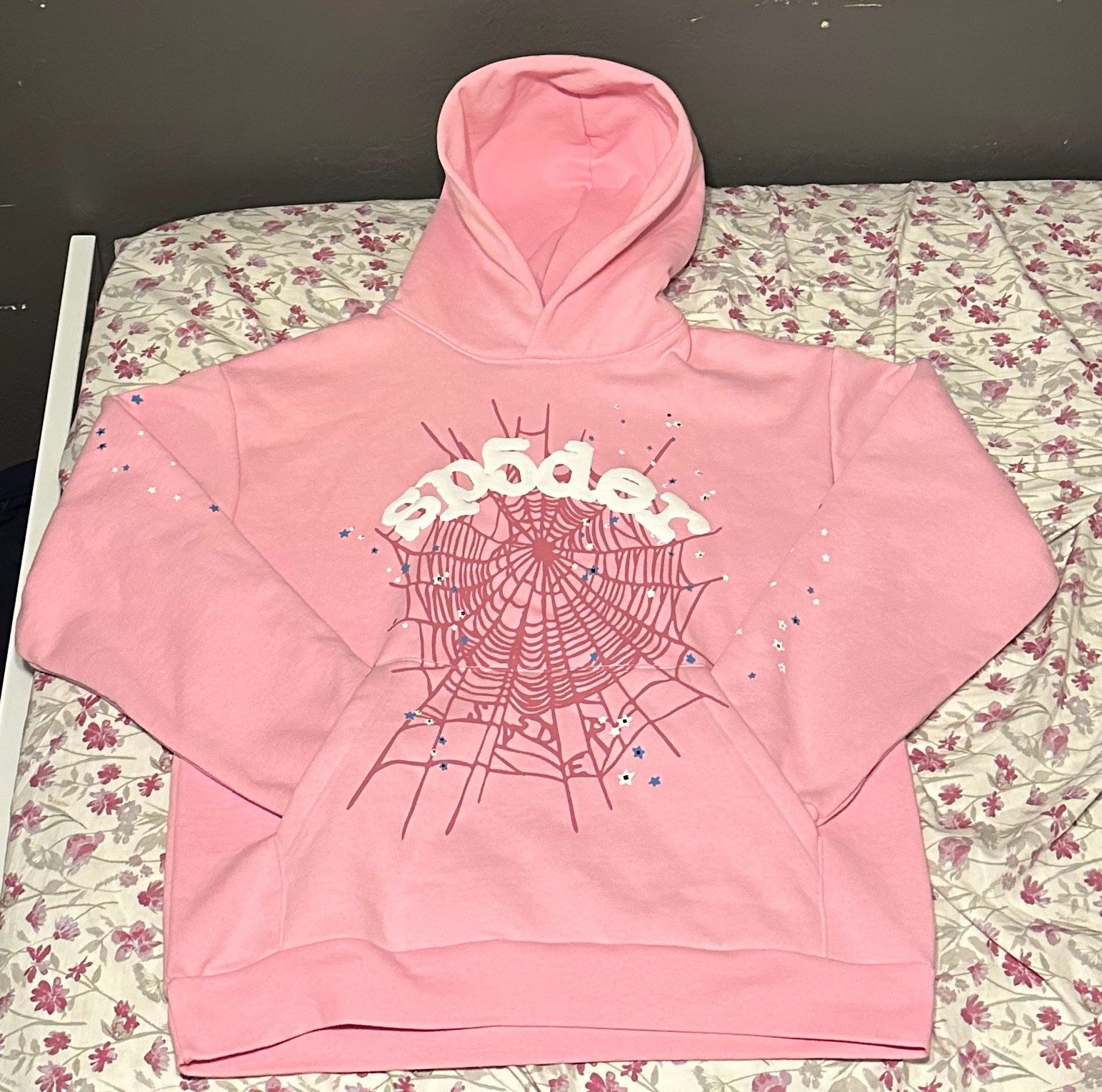 NEED GONE ASAP - pink sp5der hoodie - size large 