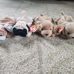 Beanie Babies - Lot of 4 Dogs 