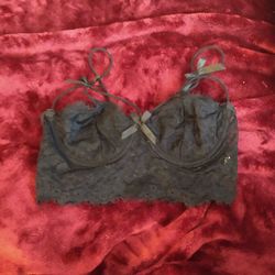 Black lace semi sheer bralette