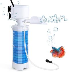 20-100 Gal Multifunction Power Aquarium Filter, Up to 320GPH Adjustable Bubble & Silent Dual Mode Internal Fish Tank Filter for Filtration, Oxygenatio