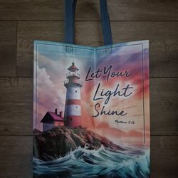 NEW Let Your Light Shine Matthew 5:16 Reusable Bag Lighthouse