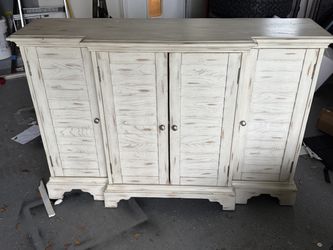 Distressed Cream Buffet / Storage Cabinet