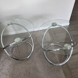 Glass side tables (2)