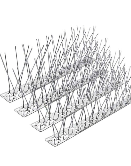 PANGCH Bird Spikes,Stainless Steel Bird Spikes Metal Bird Spikes Fence Spikes Easy to Install - 185 Strips 200.29 Feet Coverage
