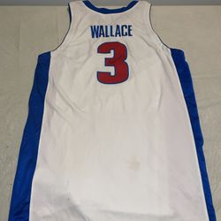 Game Used Authentic Ben Wallace Jersey Detroit Pistons Nike 2002 Auto Mens 50+4