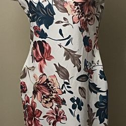 Floral Print Alluring Fitted ( Stretch) Midi XS