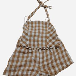 NWT Kirious Los Angeles Plaid Halter & High Rise Coord Set