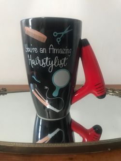 ✔️Hairstylist Black Ceramic Mug 💇‍♀️