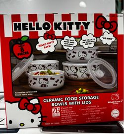 NEW Hello Kitty 8pc Ceramic Bowls with Lids + FREE DELIVERY 10 MILES NJ