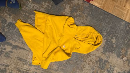 cropped yellow champion hoodie