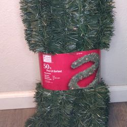 50 ft Pre Lit Garland, Christmas Garlands, Christmas Wreaths, Christmas Decorations, Christmas Stuff, Christmas Items