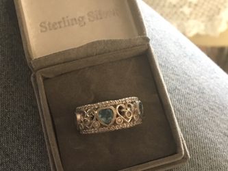 Blue topaz heart band