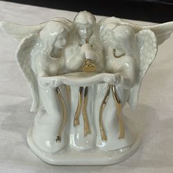 Mikasa Angel Trio Holiday Elegance Candleholder Fine Porcelain. 7”x7”