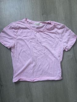 L Cotton Pink Cropped Tshirt