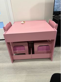 Pink kids table