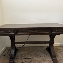 Brown Desk w/ Outlet 