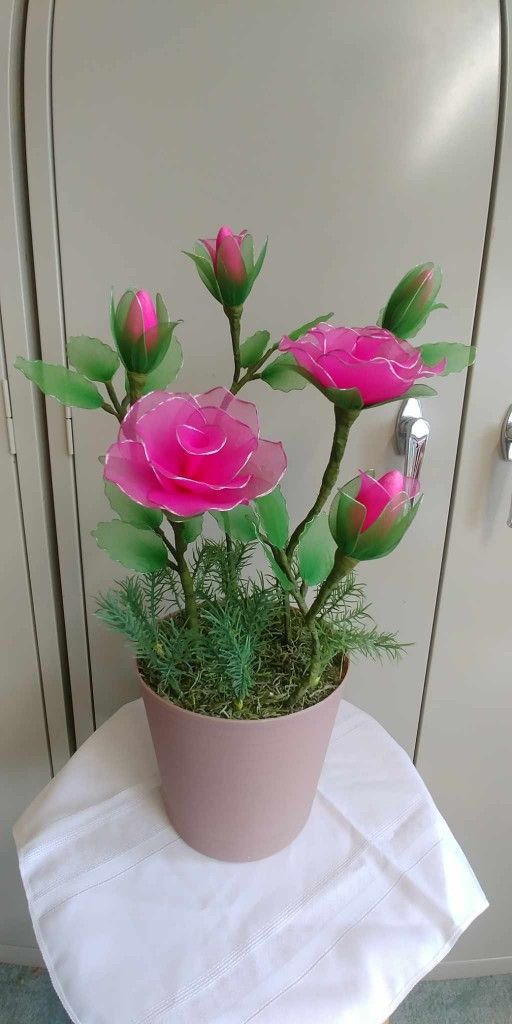 NEW Handmade Roses Flower Pot. $30 each pot.