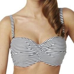 Panache Swim Anya Stripe Bikini Top with Detachable Straps Women's Size 30FF