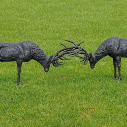 Aluminum Grazing Elk Statue – Garden & Indoor/Outdoor Décor