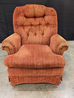 Vintage Style Orange Textured Upholstered Armchair