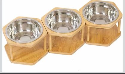 Lusifaco Set of 3 Elevated Pet Bowls