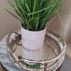 $9 Vanity Mirror Bamboo Metal Style Decorative Tray. 11". I ❤️ To Bundle 