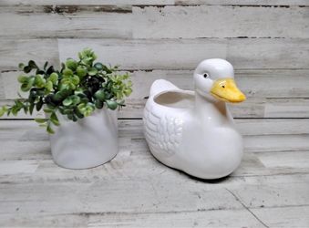 Vintage Ceramic Duck Planter