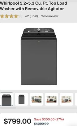 Whirlpool 5.2–5.3 Cu. Ft. Top Load Washer with Removable Agitator