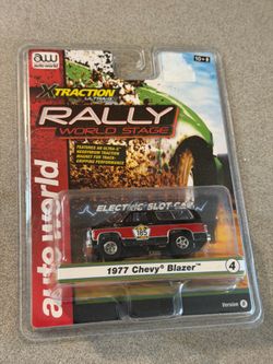 Auto World 1977 Chevy Blazer Slot Car, HO Scale, Black, Red, 2023
