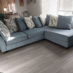 Laf Sofa w/ 10 Large Sofa Cushions  & Large  Swivel Chair