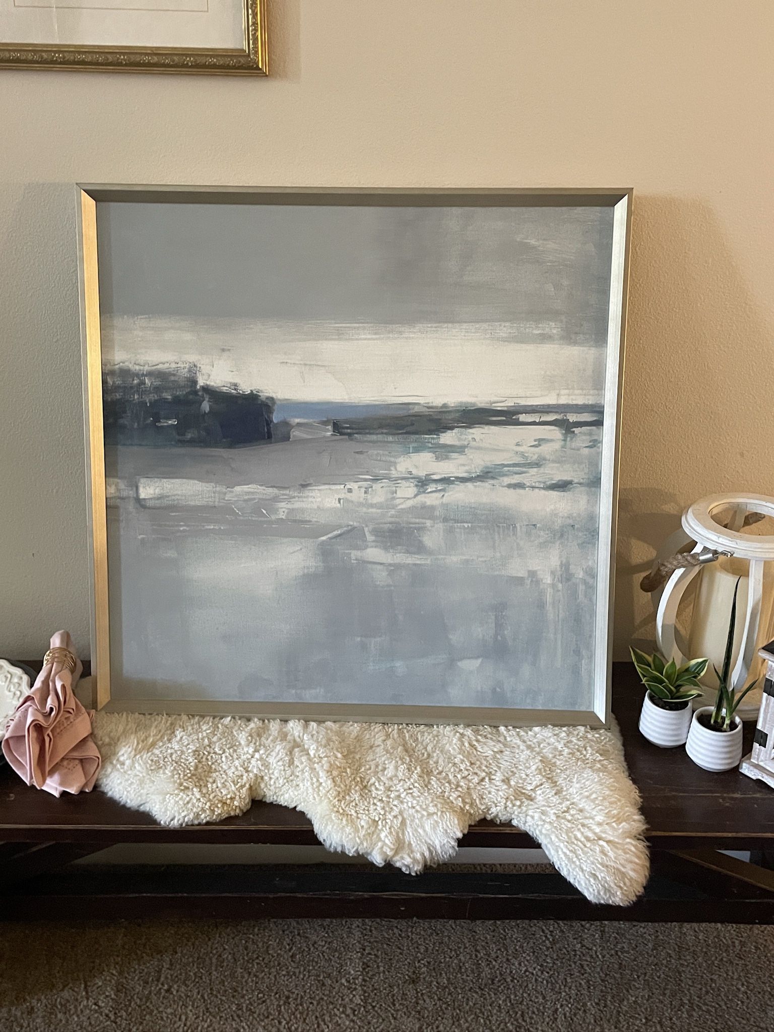Ballards Design Blue Horizon Abstract Framed Painting