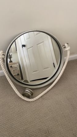 Restoration Hardware Metal Rope Wall Mirror . 21” In Diameter .   
