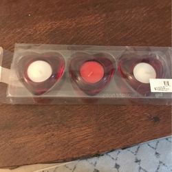 3 Heart Candle Holders Decor Tea light 