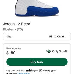 Jordan 12 Retro (Ps) Blueberry