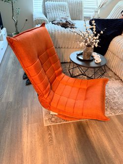 Orange Tufted Floor Recliner Chair