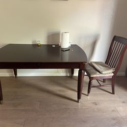 Dining Table - Solid Wood 10x5 Foot  Big With 4 Chairs 