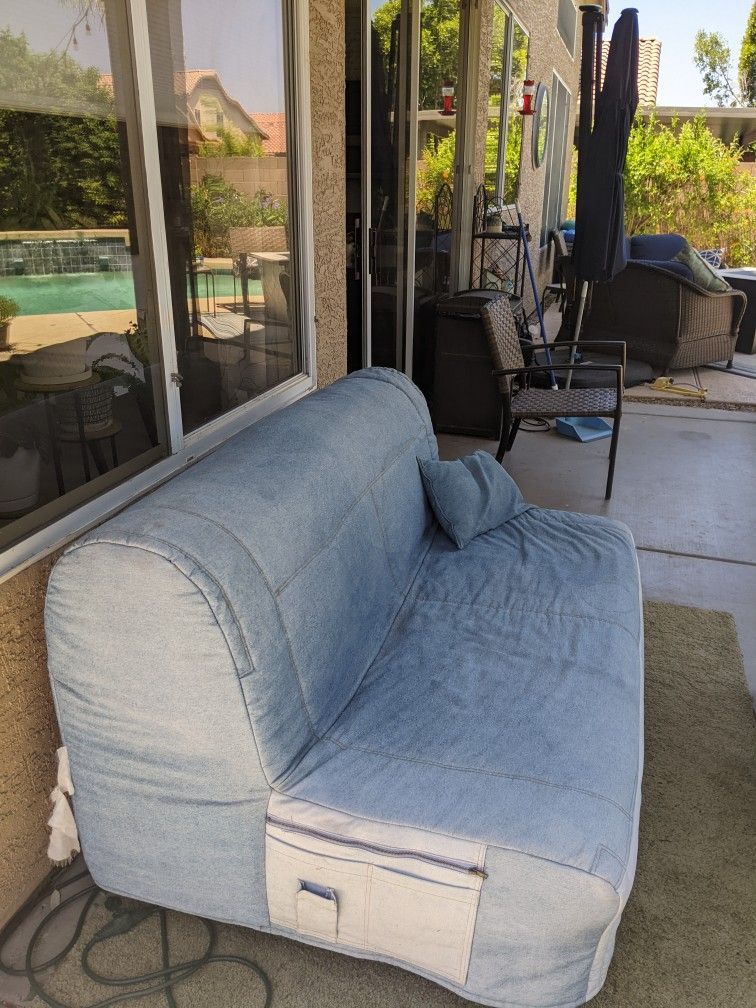 IKEA Futon With Denim Cover for Sale in Chandler, AZ OfferUp