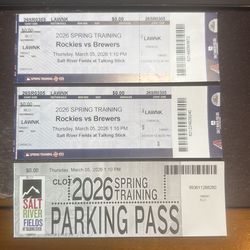 Spring Training Tickets + Parking - Rockies vs. Brewers March 5, 2026, Salt River Fields