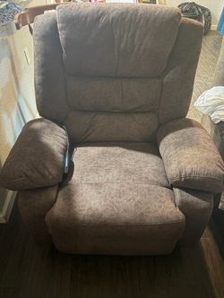 Brown Fabric Power Recliner Chair
