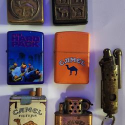 Lot 7 Vintage Camel lighters