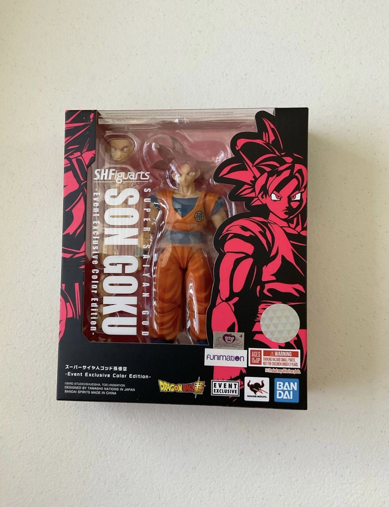 SH. Figuarts Dragon Ball Z Goku Super Saiyan God SSG Event Exclusive SDCC 2021
