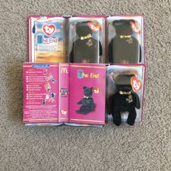 4 McDonald’s 2000 Ty Bears THE END The Bear New On Cards