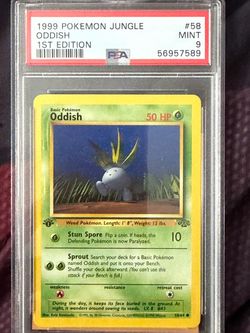 1999 Pokémon Jungle 1st Edition Oddish PSA 9