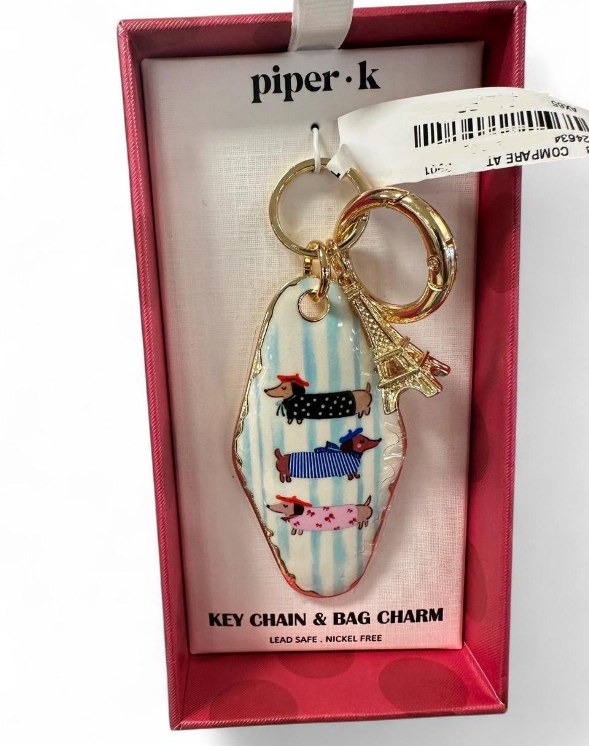 Piper K Dachshund Doxie Dog Keychain & Bag Charm