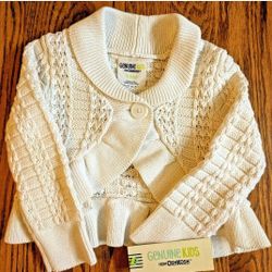 OSH KOSH Girls 18M Cardigan Sweater Ivory NEW!