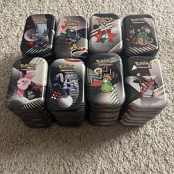 Pokemon Cards Black Bolt White Flare EMPTY TINS Set 40 Count Case Scarlet Violet